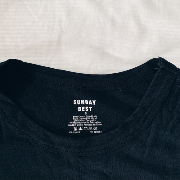 Aritzia Sunday Best Palm Tree Black Top - Picture 4 of 6